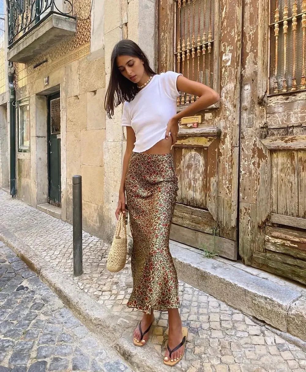 Realisation Par Joni Silk Dahlia Floral Bias Maxi Skirt Sz S 100% Silk